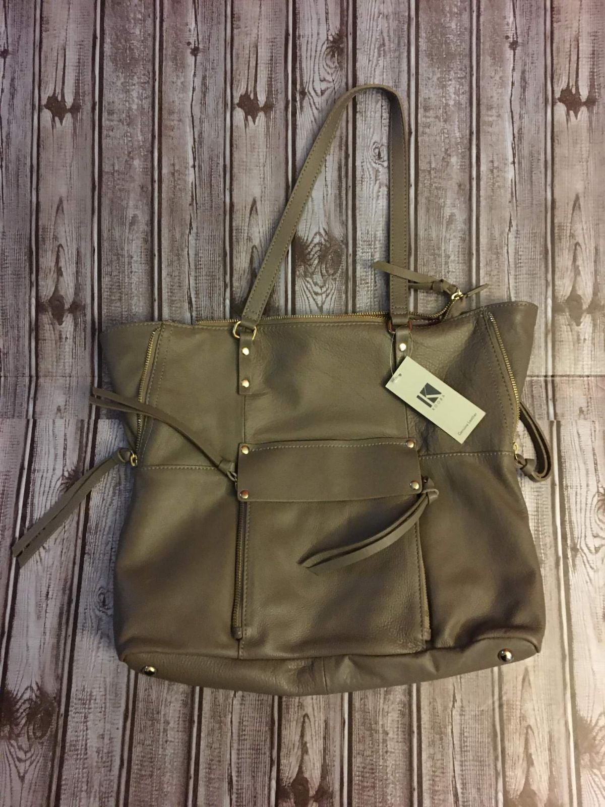 Brand New Kooba GK1206/08 Taupe Tote Hand Bag with Gold Tone Hardware Brand New Kooba GK1206/08 Taupe Tote Hand Bag with Gold Tone Hardware